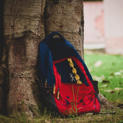 backpack outside