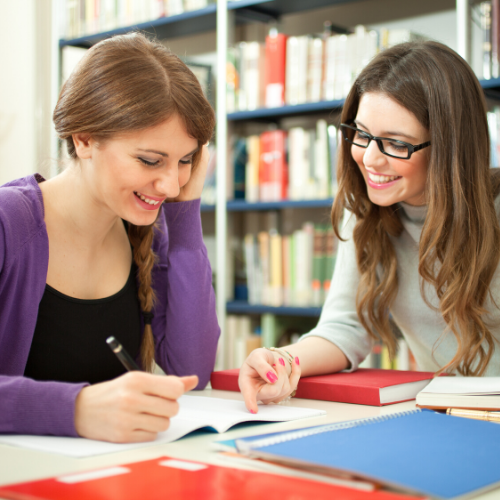 teen study with tutor