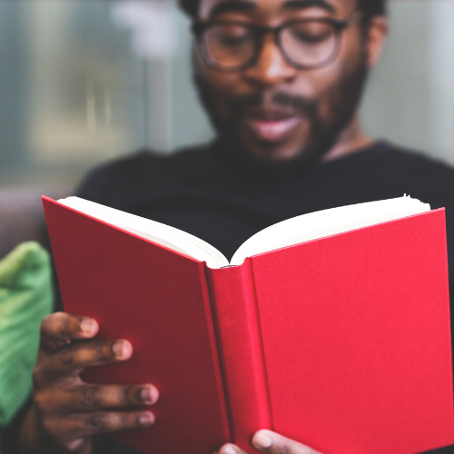 Adult man reading