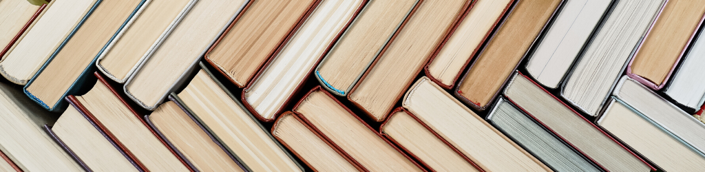 Books in herringbone pattern