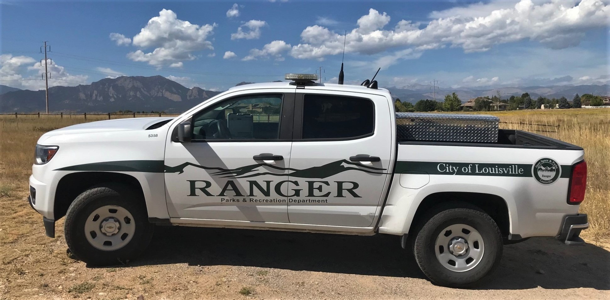 Ranger truck with mountain backdrop