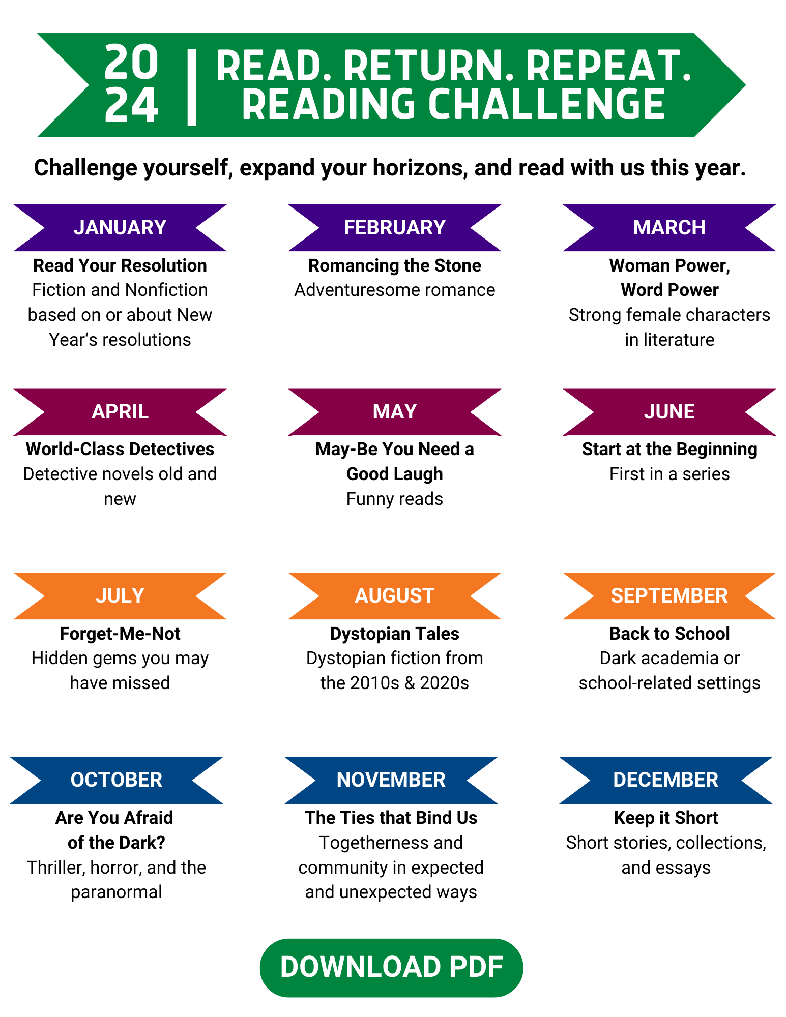 2024 Read Return Repeat Book Challenge (Final)