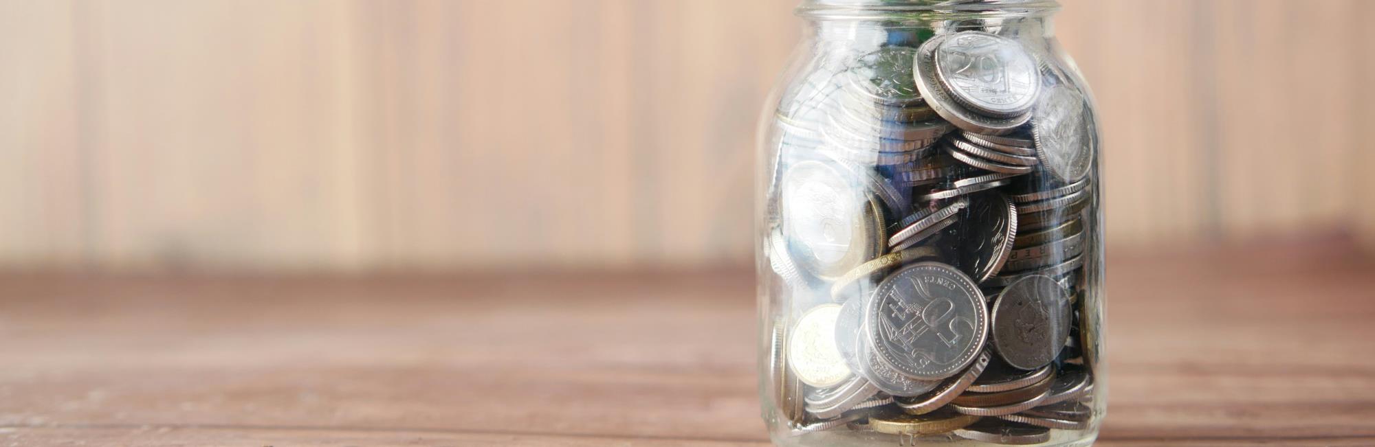 Jar of coins.