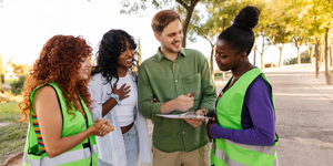 Group of people with clipboard